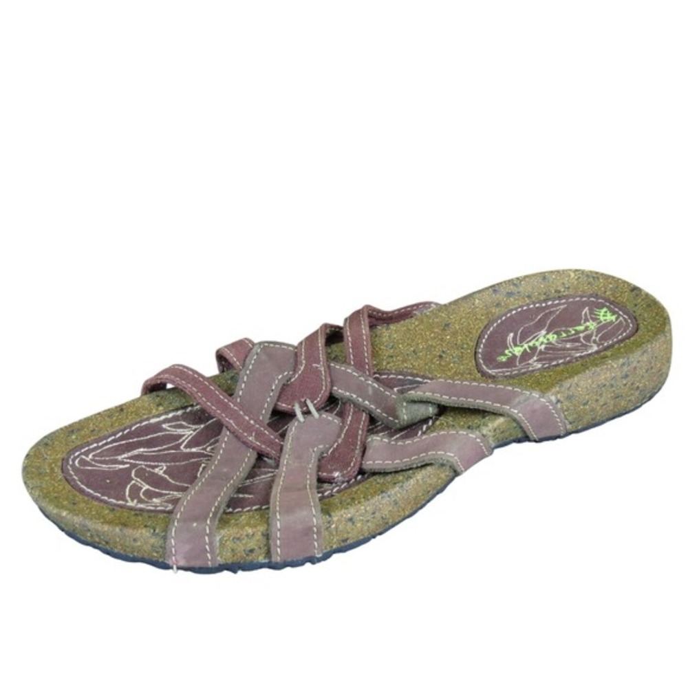 Terrasoles Women's  Slide Brown Leather Sz 7 Medium Gently Used 2025‎